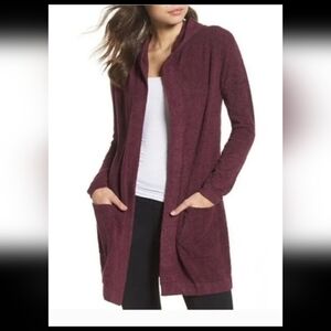 Barefoot Dreams Cozy Chic Womens Cali burgundy sweater